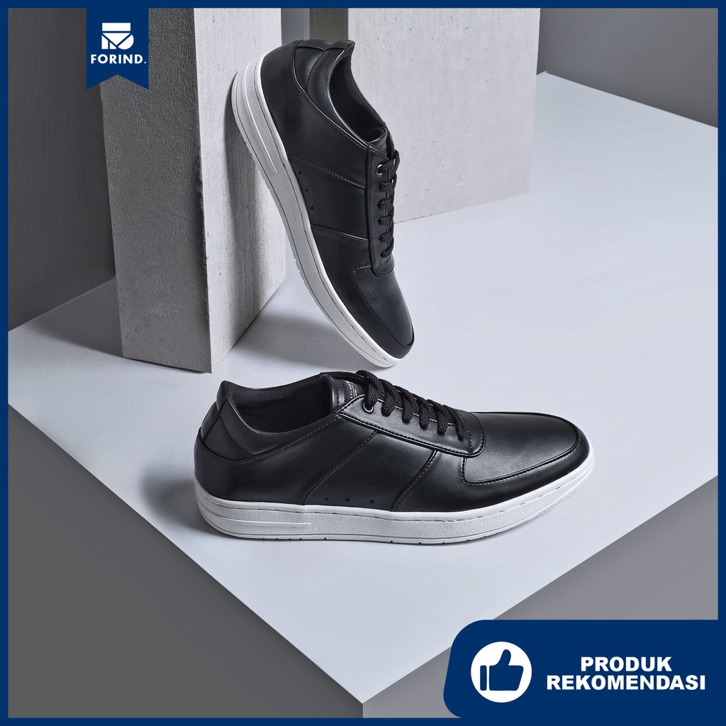 Adaptive Black | Sepatu Hitam Casual Sneakers Kasual Polos Original Pria Cowok Footwear New | Reyl FORIND