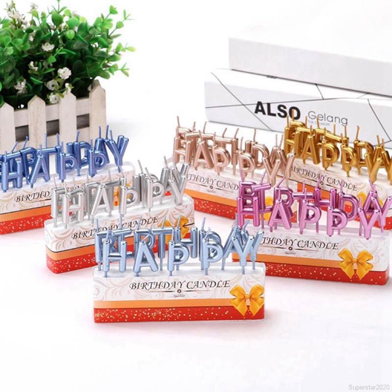 Lilin  Tulisan Happy Birthday untuk Dekorasi Kue