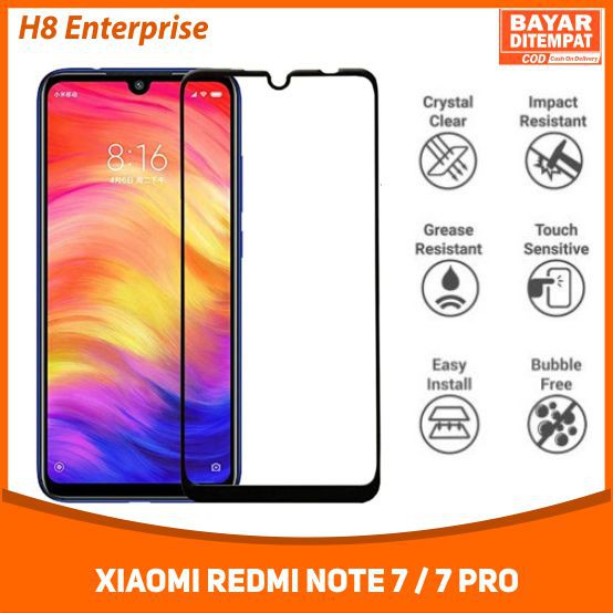 TEMPERED GLASS XIAOMI REDMI NOTE 7 - Full Cover 9D