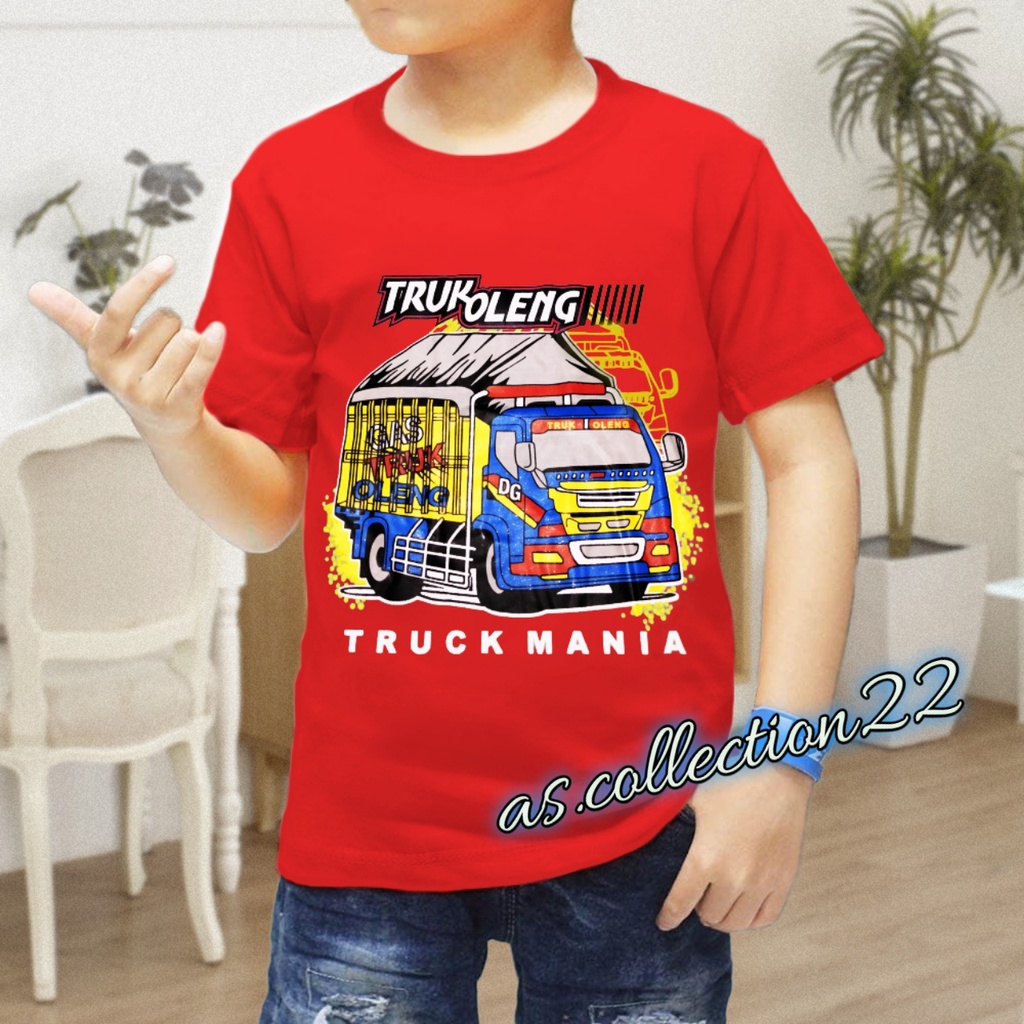 BAJU KAOS ANAK LAKI MOTIF TRUK OLENG//USIA 1-12 TAHUN