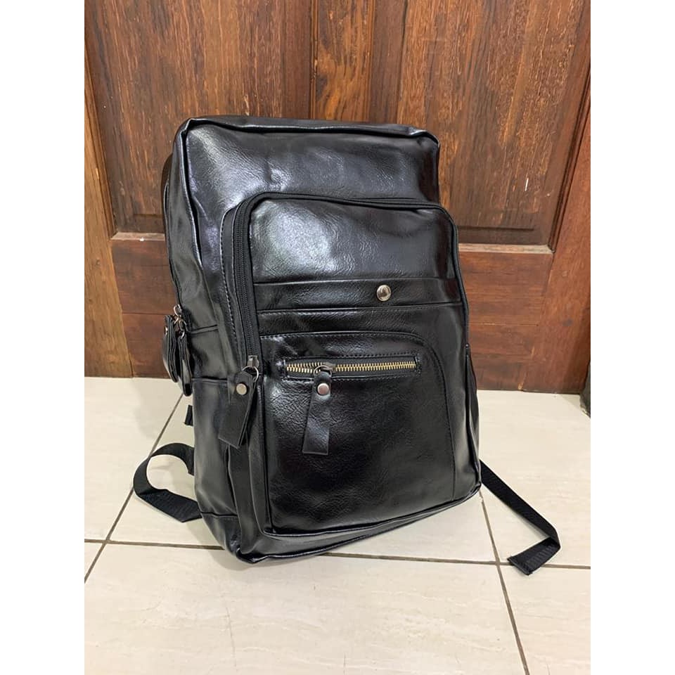 TAS RANSEL PRIA KULIT IMPORT SEMI ORI / RANSEL LAPTOP