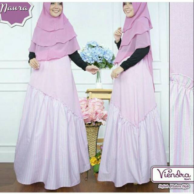 Preloved gamis syari pink by viendra denim