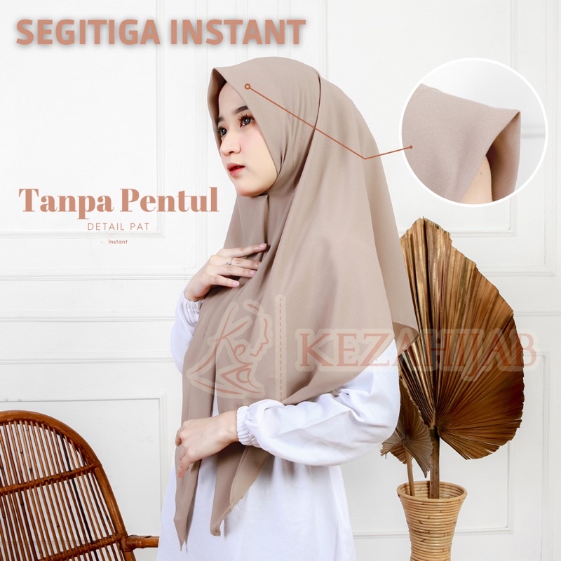 Keza - Hijab Segitiga Instan Tanpa Pentul /Hijab Instan 1 Layer Diamond Premium