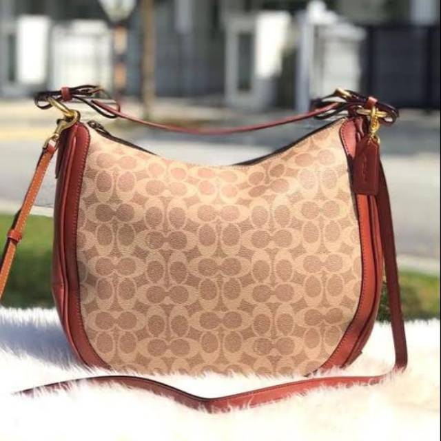 Coach Sutton Hobo In Signature tas Original authentic asli bag