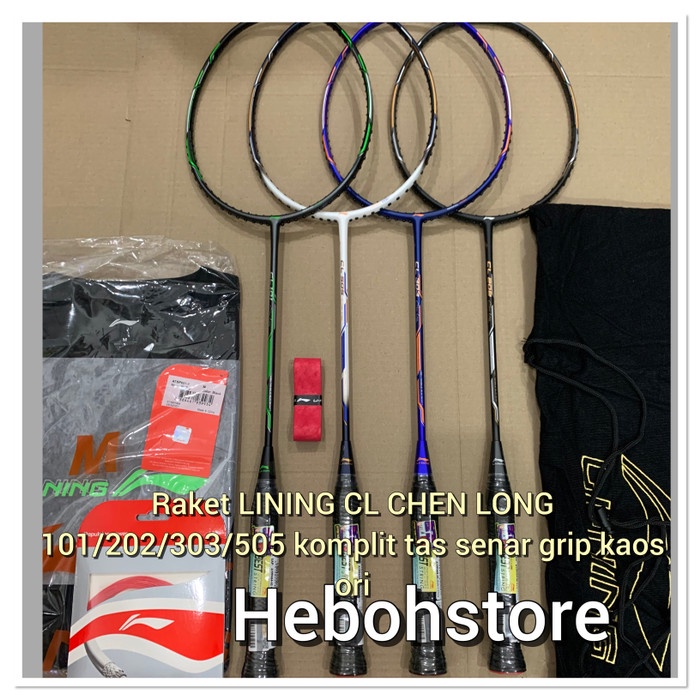 TERLARIS Raket Badminton LINING CL CHEN LONG 101/202/303/505 KOMPLIT SET ORI