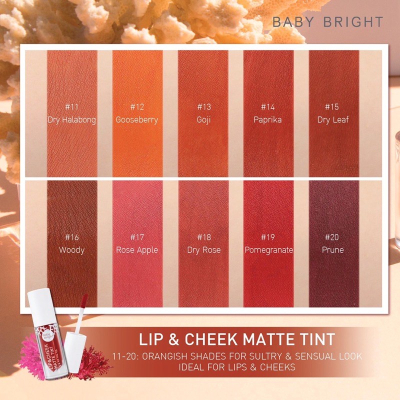 ✅ 100% Asli dari Thailand ✅ Baby Bright lip &amp; cheek matte tint Babybright