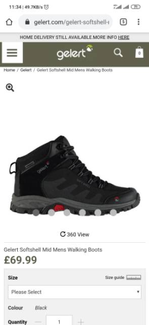 gelert softshell mens walking shoes