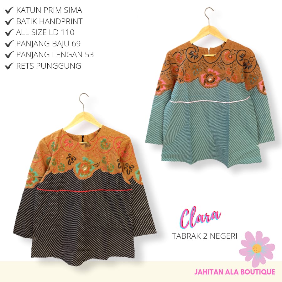 Blus Clara tabrak 3 negri batik solo atasan