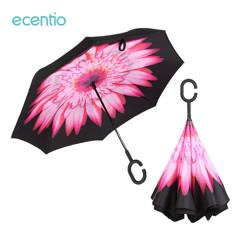 

Ecentio Payung Terbalik Kazbrella MOTIF BUNGA Mobil Reverse Umbrella Gagang C
