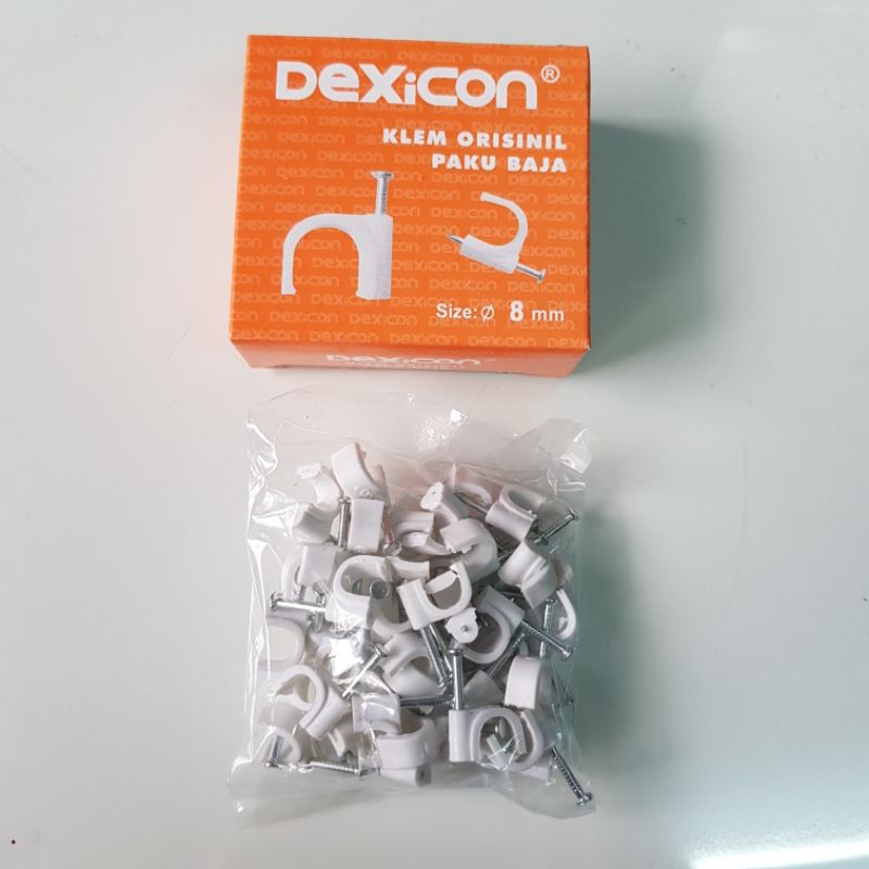 Klem Kabel Dexicon 8mm Klem Kabel Paku Baja 8mm Klem Kabel Listrik 8mm Klem Kabel Paku Beton 8mm MTR