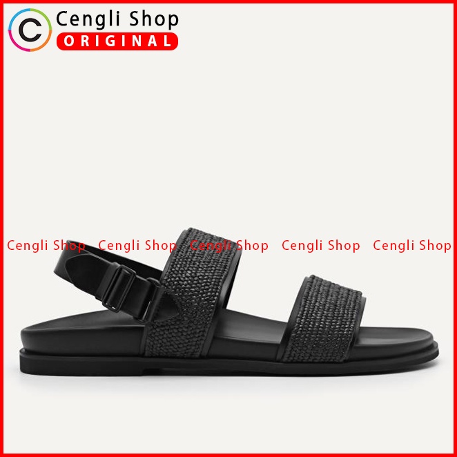 SANDAL SLIDE PEDRO PRIA ORIGINAL SLINGBACK CASUAL HITAM PM139