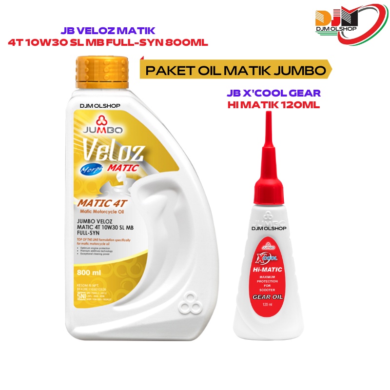 Paket Oil Matik JUMBO Veloz Metik 4T 10W30 SL MB FULL- SYN 800ml