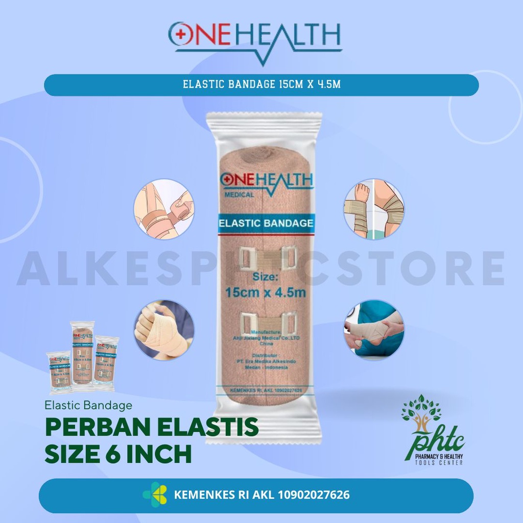 ONEHEALTH Perban Elastis 15cm x 4.5m l Elastic Bandage 6 Inch