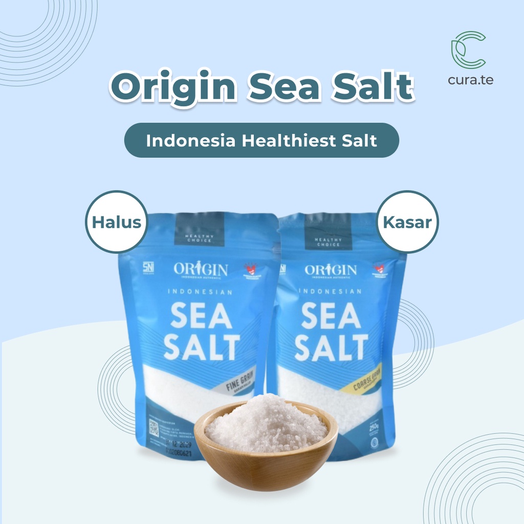 ORIGIN SEA SALT 250GR FINE GRAIN COARSE | GARAM LAUT HALUS KASAR ASLI