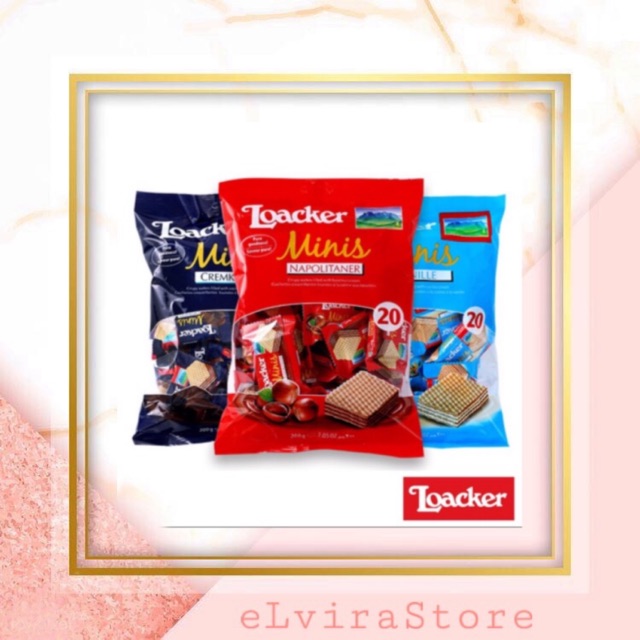 

Loacker Mini Napolitaner Vanille crem kakao 20x10g 200g