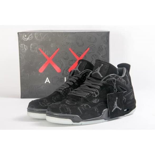 algifaruu - Nike Air Jordan IV 4 x KAWS Black High Premium Original - Hitam