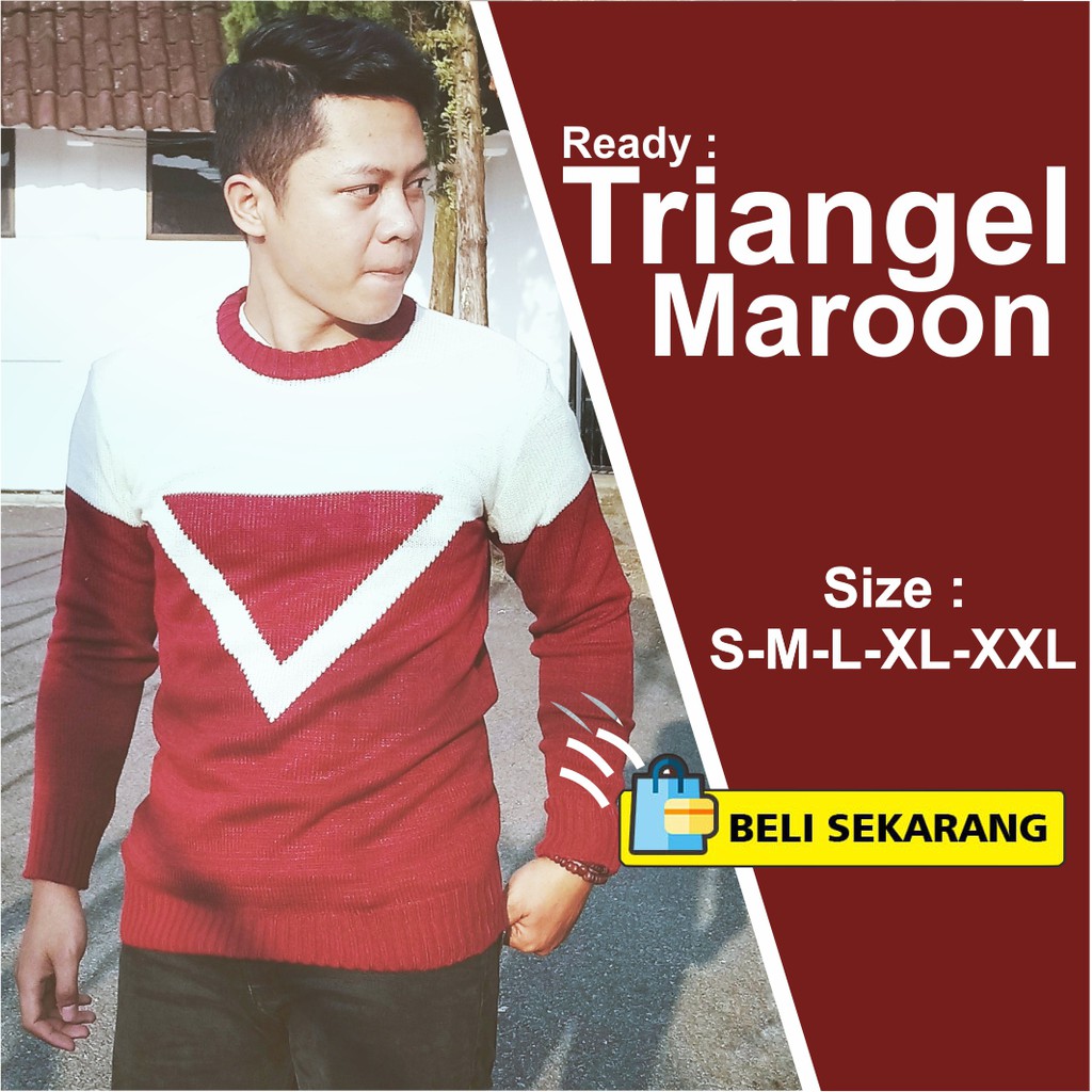 Baju Rajut sweater cowok Triangel S M L XL XXL XXXL 4XL Big Size