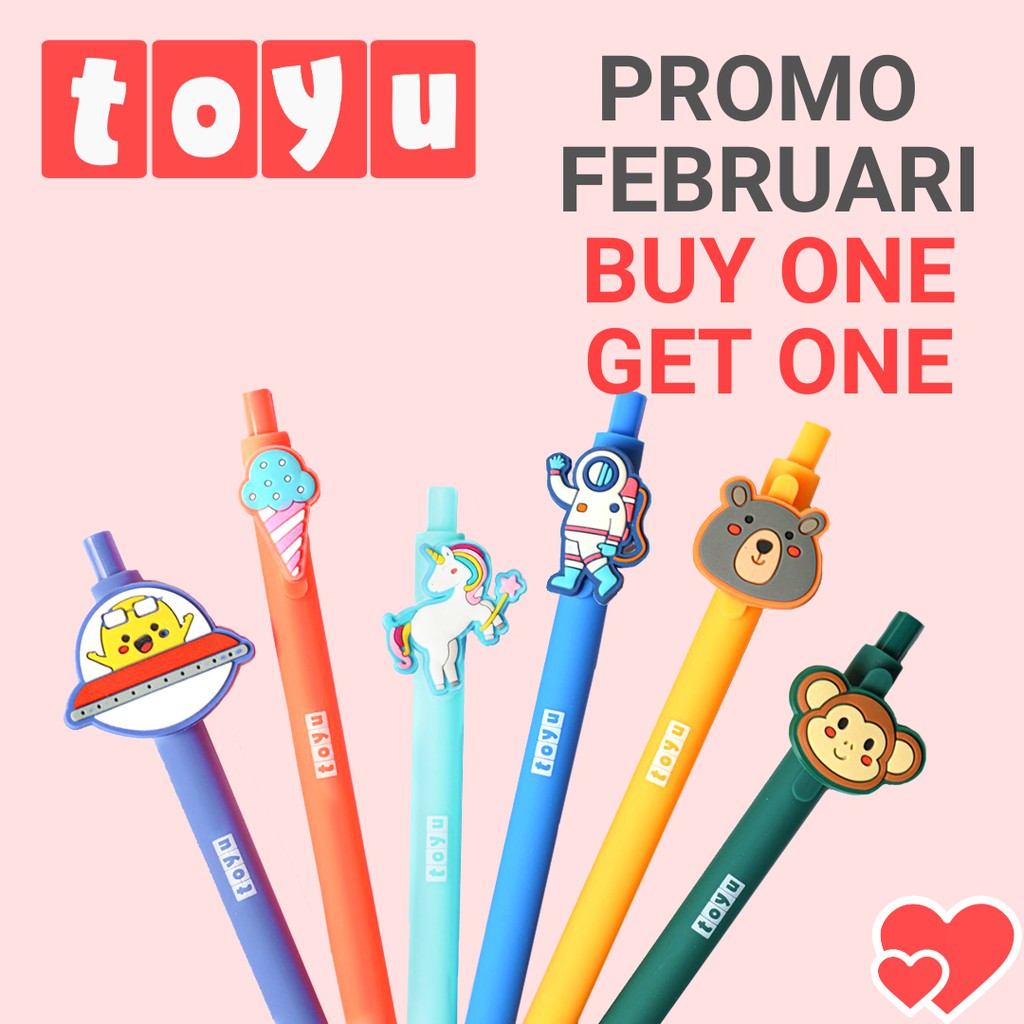 Toyu Pen Pena Pulpen Alat Tulis Stationery Lucu Topper Karakter Kartun