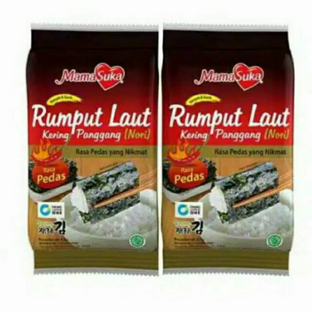 

Mamasuka Rumput Laut Kering Panggang ( Nori ) Original & Pedas 4.5g Halal