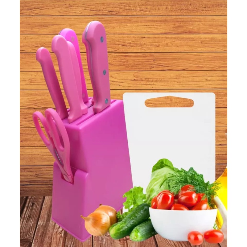[DGB] PISAU SET WADAH TALENAN 8 PCS WARNA WARNI MURAH STAINLESS STEEL BESI