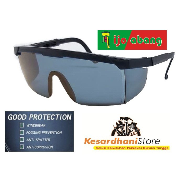 Kacamata Safety Google Smoke Gerinda Grinda Grey Glasses Fashion Style Pengaman Tukang Kaca Mata Lab