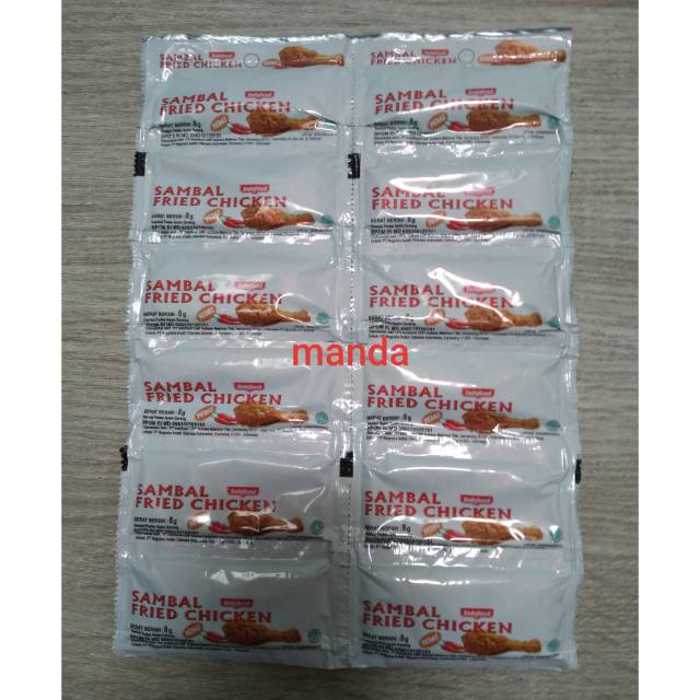 

Saos sambal fried chicken sachet indofood 24 pcs