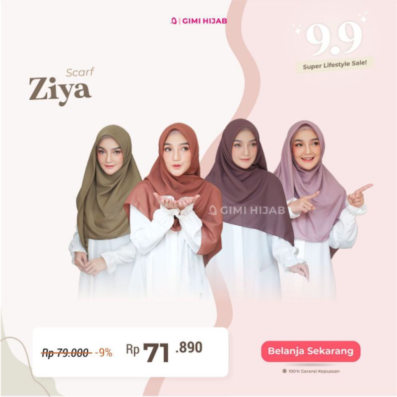 New Colour Ziya Scraft By Gimi Hijab / Hijab segi empat polos