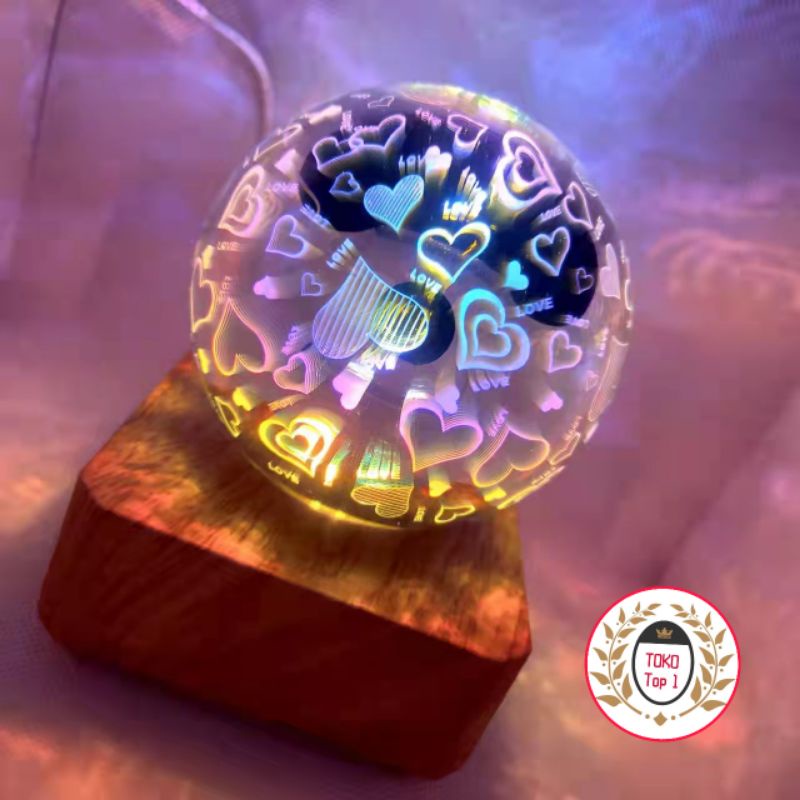 AMBIENCE LAMP / LAMPU TIDUR BOLAH 4D / MEGIC BALL BUNGA / MEGIC BALL CINTA