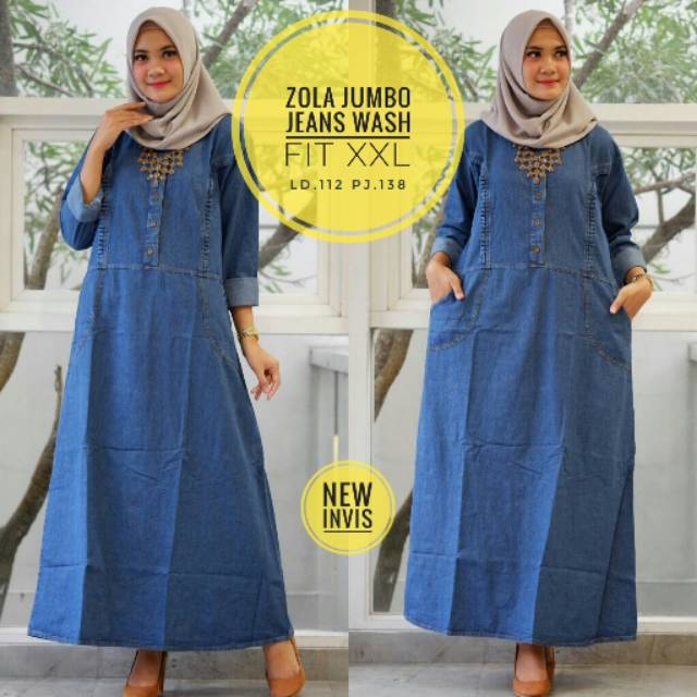 GAMIS JEANS Gamis jumbo GAMIS JUMBO ORI JEANS Gamis XXL  GAMIS JEANS WASH GAMIS MURAH