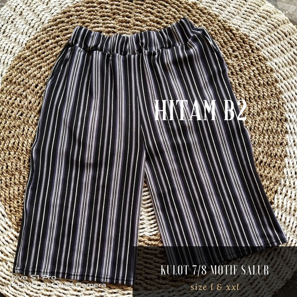Kulot pendek 7/8 khusus jumbo xxxl BB 100 kg-HITAM B2