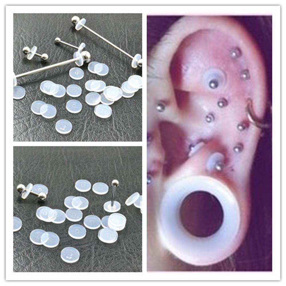 Lily Piercing Healing Silicone Discs Lumps Soft Gasket Spacers Disc Dengan Cincin Bulat Anti Melorot