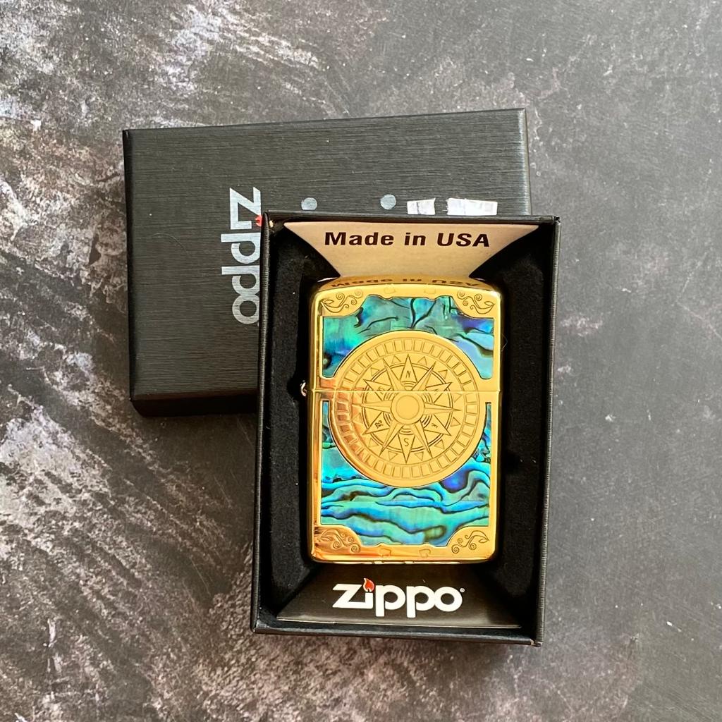 Korek Api ZIPPO Gold Premium Model Compass Unik