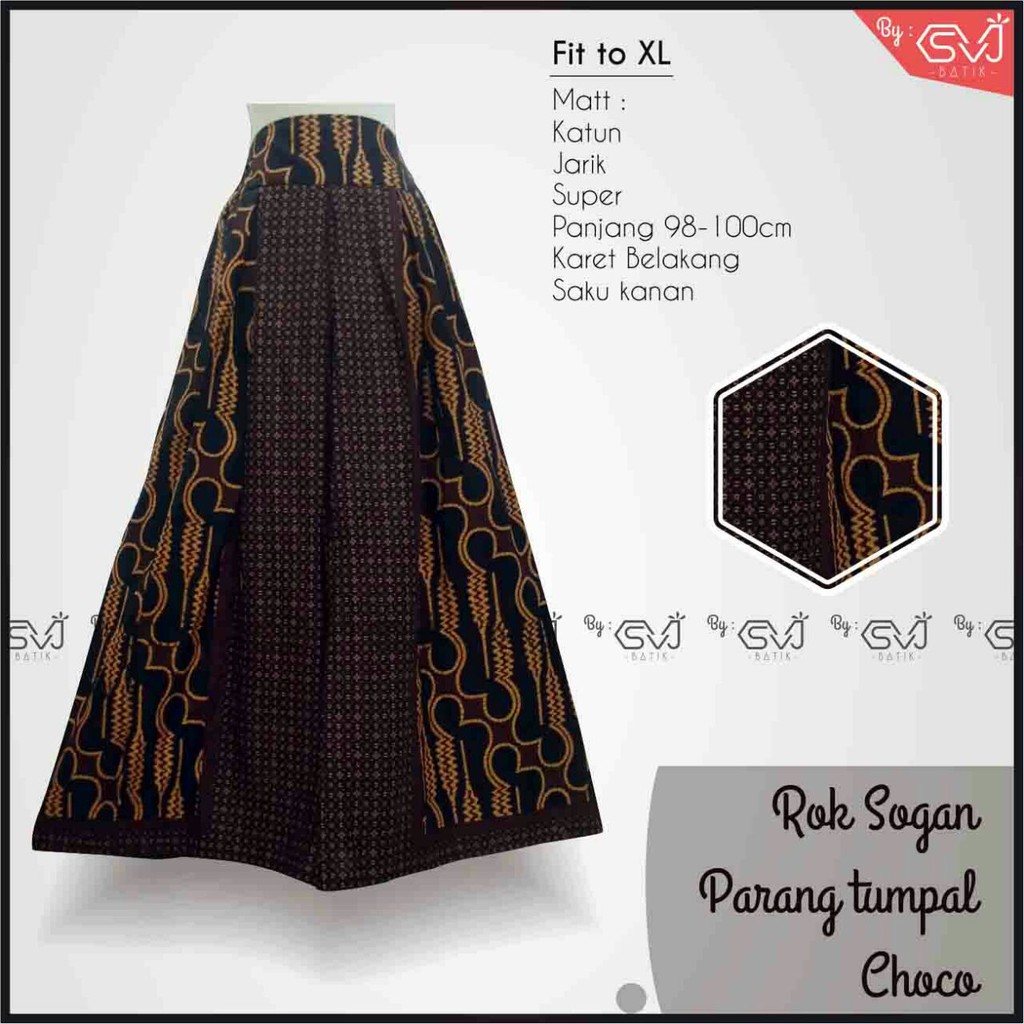 Rok Batik Sogan Dres Bawahan Setelan Kebaya Seragam Katun Siap Pakai