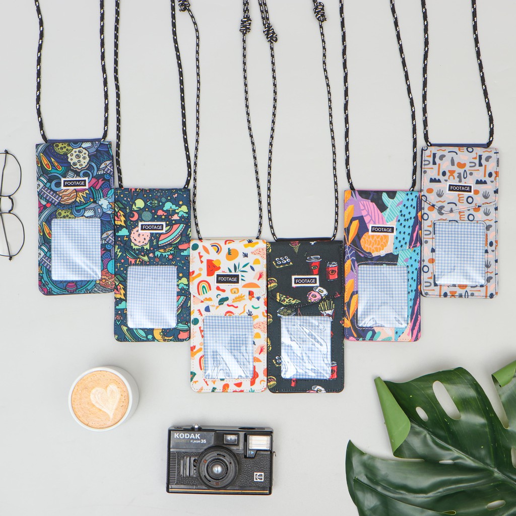 Dompet HP ID Card Holder Hanging Phone Wallet Kalung Gantung Leher Multifungsi Wanita Pria Motif