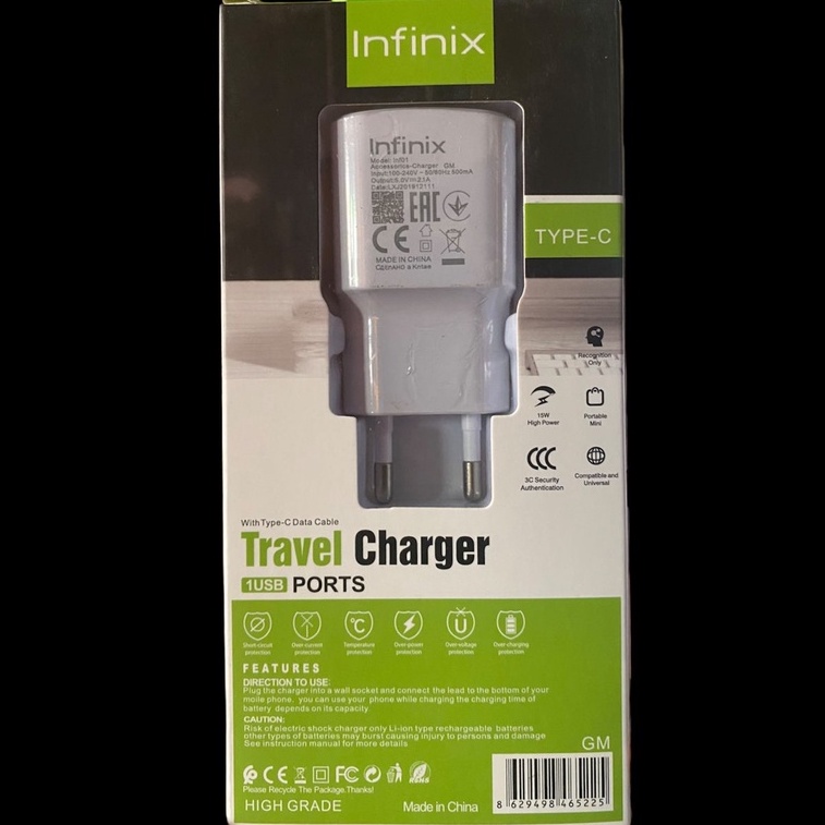 Charger INFINIX 2A /2.1 A / 2.4A Casan Chasan Micro / Tipe C Infinix HOT 10 Play HOT 9 Play Hot 8 Play Dll