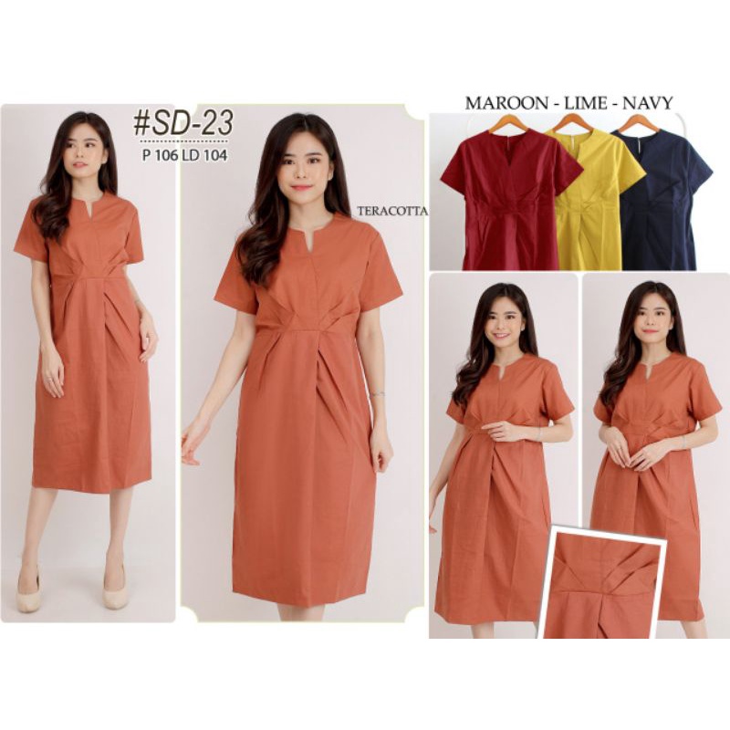 Dress Fashion BV SD-23/ Dress Polos/ Midi Dress /Dress Katun