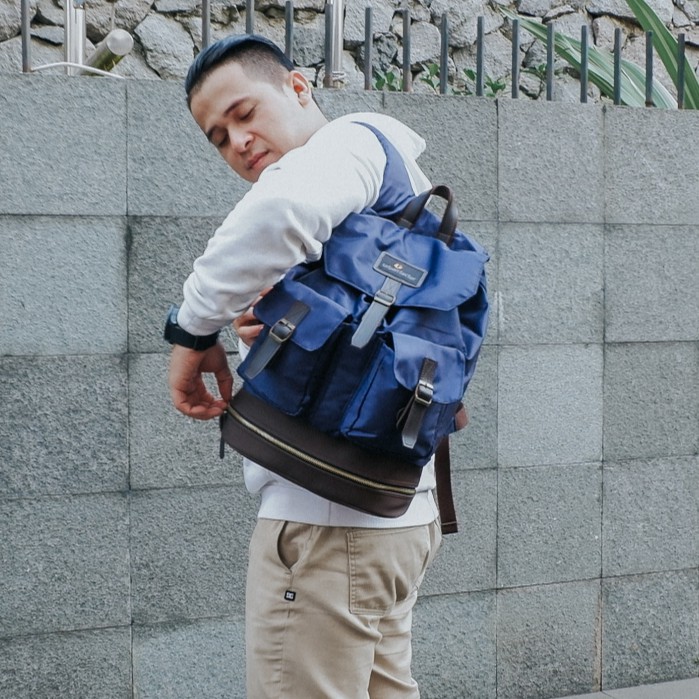 I DONT LIKE MONDAY NAVY |Urban Factor x FORIND| Tas Ransel Punggung Ori Pria Wanita Backpack Besar