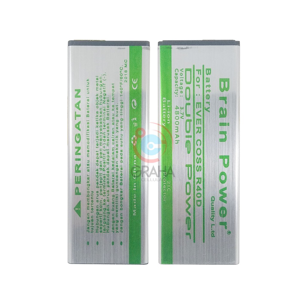 BATERAI / BATTERY / BATRE EVERCOSS R40D DOUBLE IC BRAIN POWER