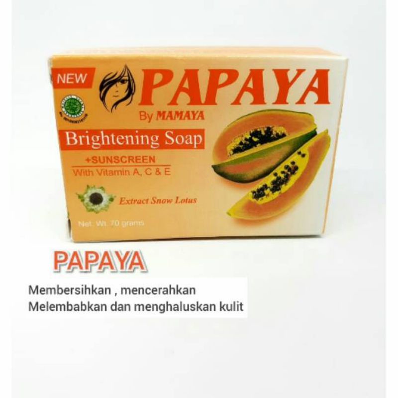 [BPOM] Sabun Papaya By Mamaya Sabun Pemutih Kulit Pepaya Sabun Pepaya Penghilang Jerawat