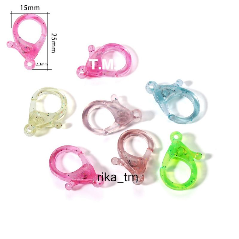 Kokot Udang Plastik 25mm Warna Bening - Kait Kalung Masker - Cantolan Mask Strap
