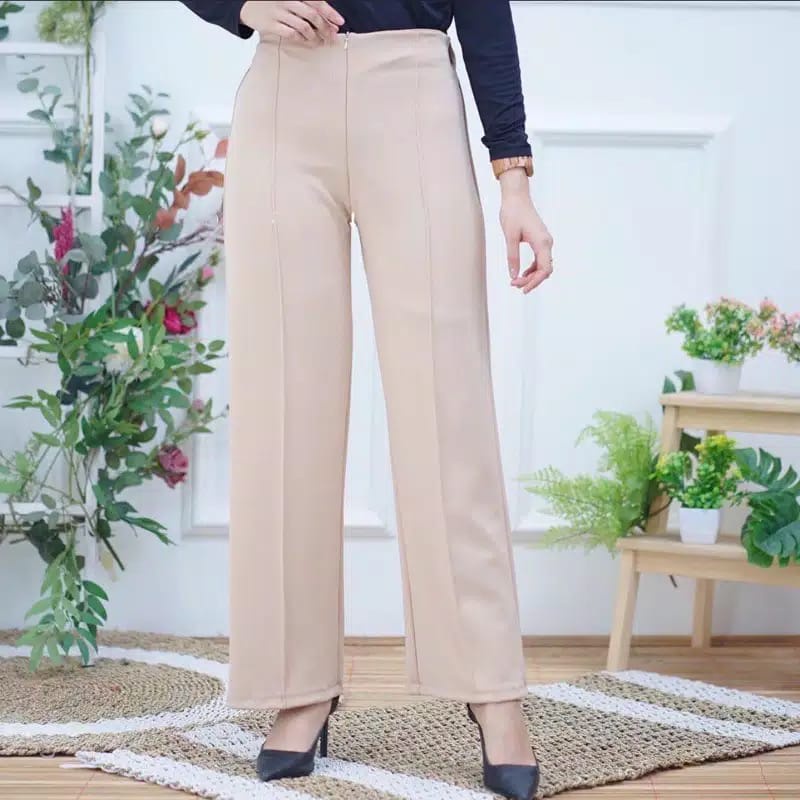 Celana Kulot Wanita Basic Jumbo Scuba Pants Premium MODEL ZIPPER KULOT Kulot Scuba tebal Korean Styl