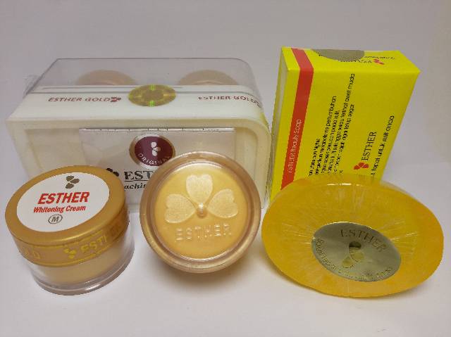 PAKET CREAM ESTHER GOLD MIKA WHITENING SM + SABUN ANTI ACNE ORIGINAL