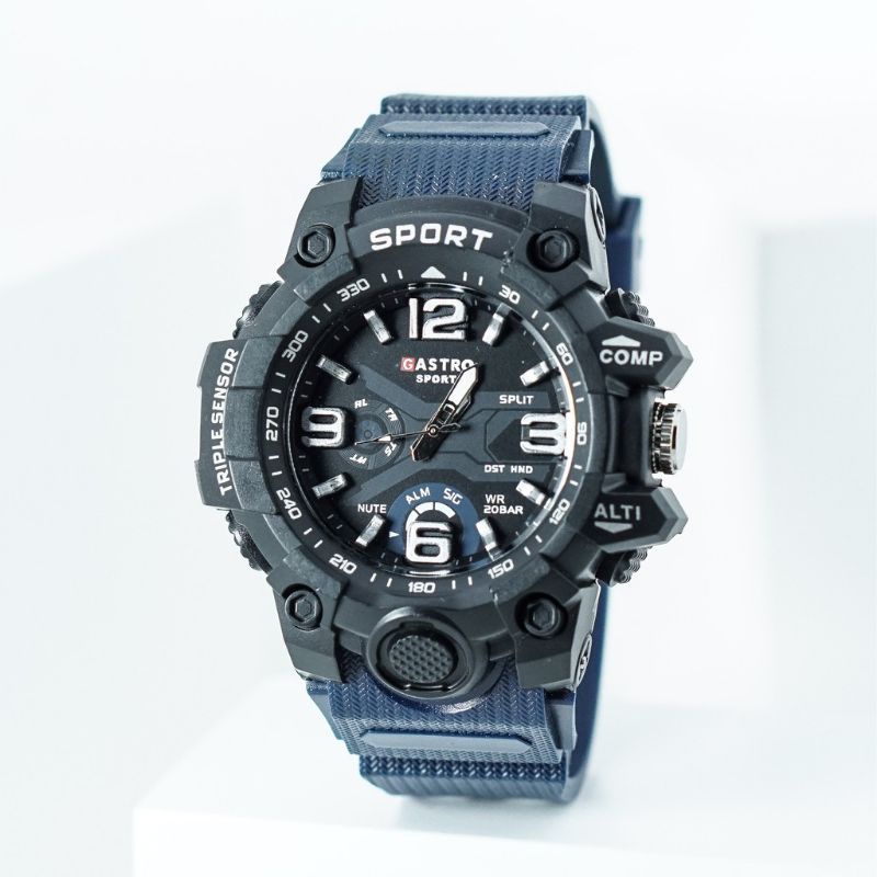 JAM TANGAN PRIA GASTRO SPORT RUBBER STRAP WATER RESISTANT JAM TANGAN SPORT ANALOG ANTI AIR