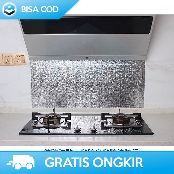 STIKER DINDING ALUMINIUM FOIL ANTI MINYAK AWOO YK-292 ORIGINAL WALLPAPER DINDING ANTI MINYAK DAN AIR UNTUK DAPUR