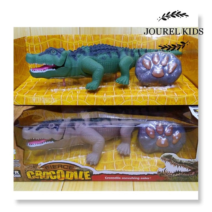 JK -  Mainan boneka figure animal rc crocodile buaya gigi remote control