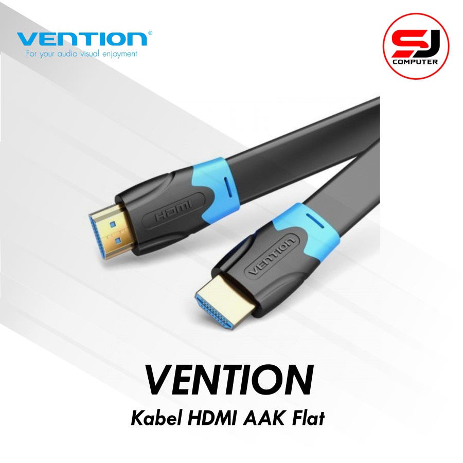 Vention AAK Kabel HDMI Flat v2.0 High Speed Ultra HD 4K 3D Cable Murah