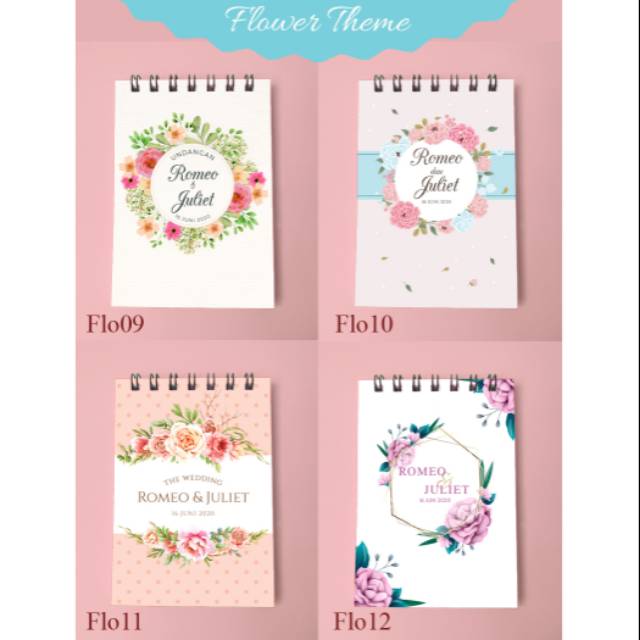 

Notes souvenir pernikahan/ ultah/ company uk medium a6 isi custom desain tebal