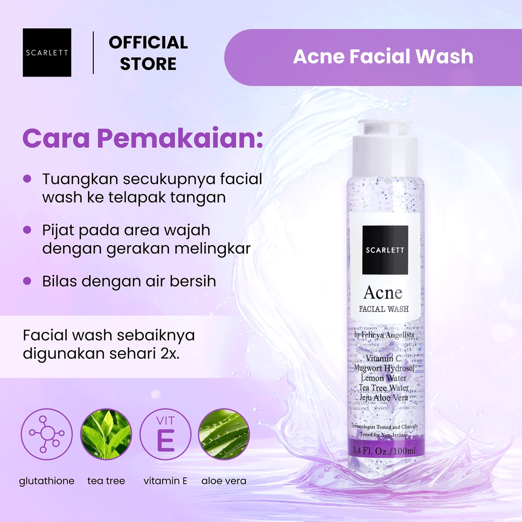 ❤️ Cloudy ❤️ SCARLETT Whitening Facial Wash / Sabun Muka Wajah Kulit Normal Berminyak Jerawat Pembersih Wajah