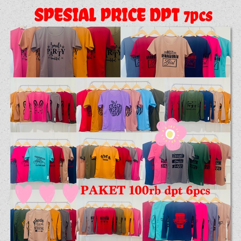 100rb=7pcs panjang dan pendek PAKET USAHA KAOS MURAH