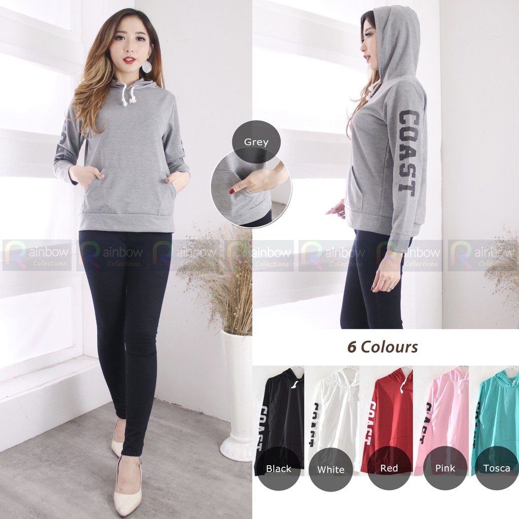 SWEATER KANTONG HOODIE JUMPER WANITA - EAST COAST